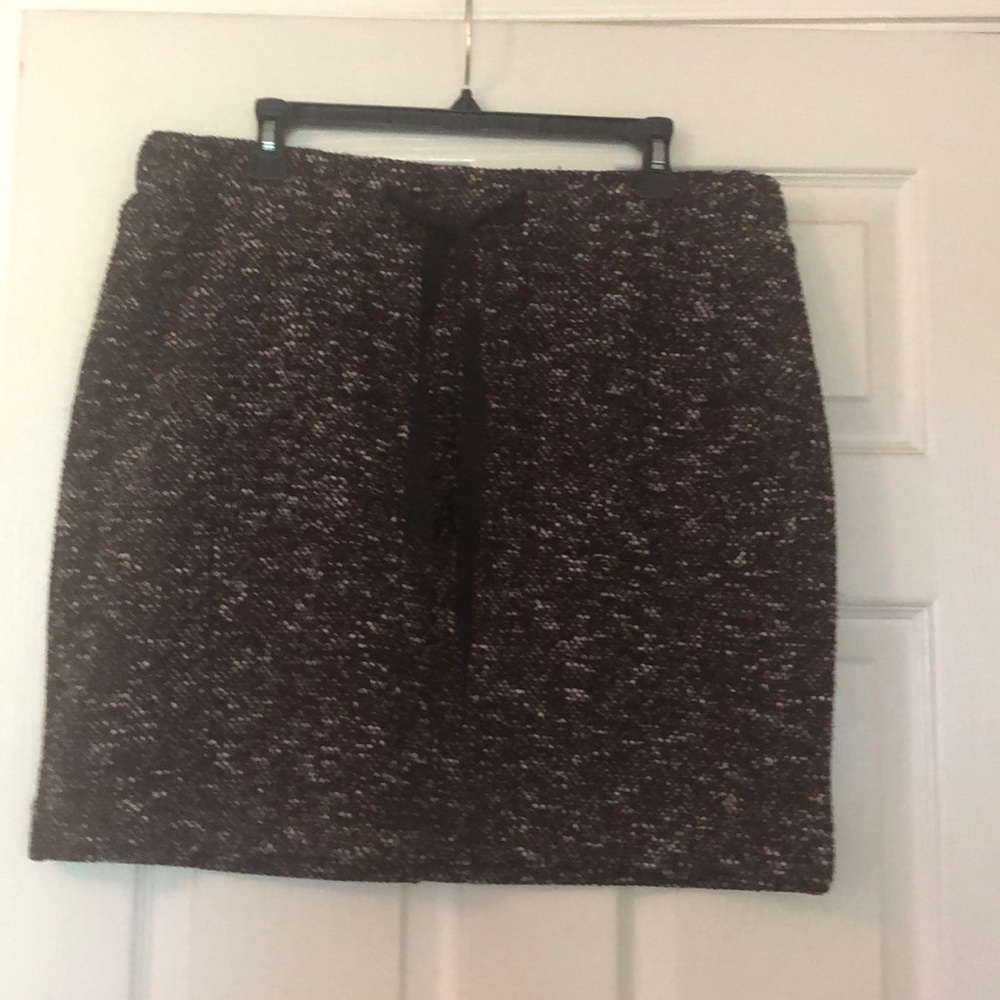 Burgundy and cream fleck Loft mini skirt L